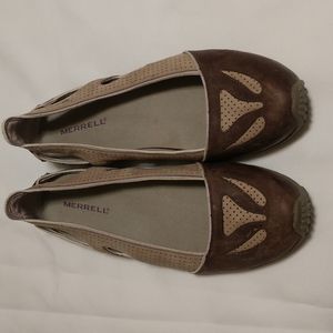 Merrell Oceania Sand Size 10 Tan Leather Suede Flats